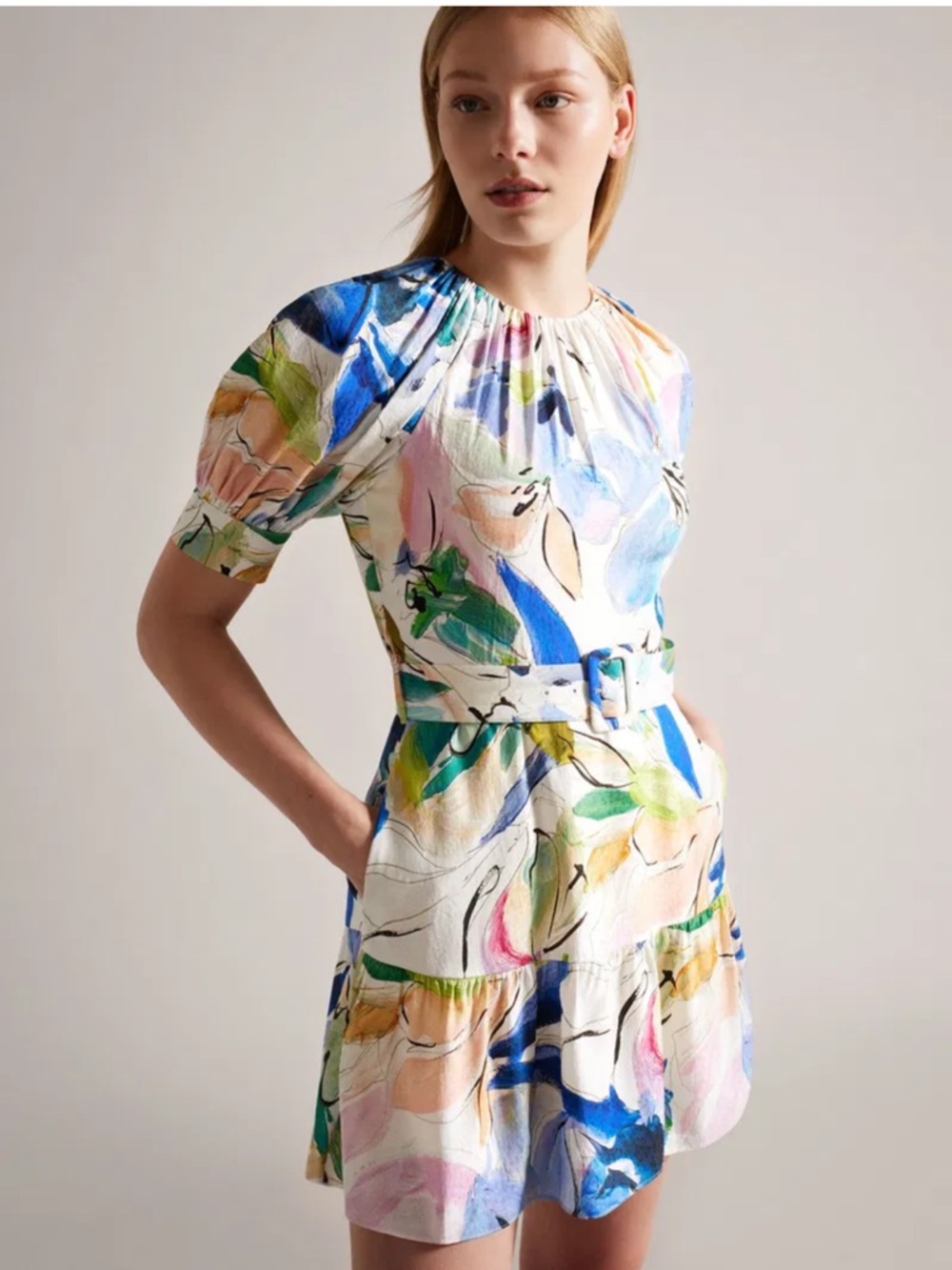 Ted Baker Rita Floral Belted Mini Dress